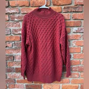 Knox Rose Cable Knit Red Sweater Womens M
